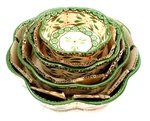 Lot Of 4 Temptations Old World Green Scalloped Baker Dishes 6", 8", 10" And 12". Fixed Price $37.99.