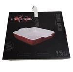 Hell's Kitchen Red Square Baker Enameled Stoneware 2.25 Quart In Box. Fixed Price $21.95.