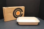 Creuset New In Box Enameled Cast Iron Rectangular Roaster Lasagna Pan 12.75". Fixed Price $176.41.