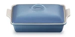 Creuset Stoneware Heritage Covered Rectangular Casserole In Color Chambray. Fixed Price $99.89.