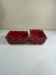 Temp-tations By Tara Ovenware 1.0 Quart Each Red White Polka Dot Tray Dish Bowl. Fixed Price $35.99.