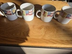 Vintage 2002, Gibson Designs Stoneware Patchwork SET/4 Mugs Country Kitchen. Fixed Price $17.99.
