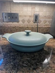 Berghoff 5.5QT Enameled Cast Iron Oval Casserole Dish With Lid - Sage Green. Fixed Price $85.00.