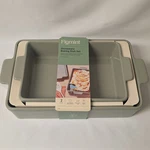 Figmint Stoneware Baking Dish Set Gray & White Rectangular 2-PIECE Oven Safe. Fixed Price $20.00.