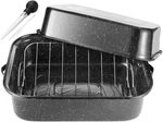 21" Roasting Pan With Lid & Rack, Large Turkey Roaster, V-rack Included. Fixed Price $81.65.