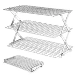 Bewos 3 Tier Collapsible Cooling Rack - Adjustable Stainless Large, Silver. Fixed Price $48.70.