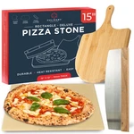 3 Pcs 15X12 Inch Pizza Stone For Oven Grill Set With Baking Accessories. Fixed Price $43.66.