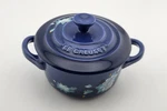 Le Creuset Mini Cocotte Lotus Decals - 8 Oz Cobalt Blue Nib. Fixed Price $44.00.