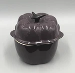 Creuset Petite Mini Bell Pepper Stoneware Cocotte Casserole Purple. Fixed Price $75.00.