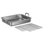13.5" Tramontina Gourmet 18/10 Rectangular Roasting Pan With Basting Rack. Fixed Price $49.00.
