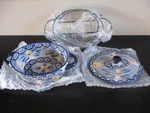 Temptations Blue Old World Mini Casserole 9 Oz Oval Baker Dish W/lid Stand. Fixed Price $14.95.
