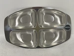 Vtg Alessi Stainless Steel Divided Serving Dish Or Appetizer Tray, Carlo Mazzeri. Fixed Price $48.45.