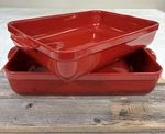 2 Emile Henry Large Rectangle Stoneware Baking Dish Ultime, 16.5" X 10.5" Red. Fixed Price $80.00.