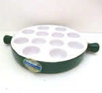 Vtg Emile Henry 12 Escargot Snail Baking Dish Donut Holes France Rare. Fixed Price $39.99.