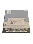 Appetit Square Stoneware Baking Dish With Steel Serving Spoon, Box. Fixed Price $32.99.