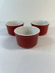 Set Of Cuisinart Stoneware Ramekin Custard Cups Oz Red 3.5" X 2". Fixed Price $10.00.