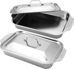 2 Sets Stainless Steel Lasagna Baking Pan With Lid 9 X 13 Inch Deep Rectangle.... Fixed Price $45.94.