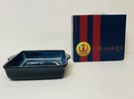 Basque Ceramique Andalusian Blue Stoneware 10 Square Baking Dish Opened Box. Fixed Price $14.95.