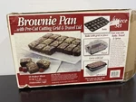 Brownie Pan 4-PIECE Set With Pre-cut Cutting Grid & Travel Lid New Rare. Fixed Price $13.33.