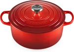 Creuset Enameled Cast Iron Signature Round Dutch Oven Cerise 5.5QT. Fixed Price $279.00.