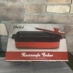 Classy Parini Cookware Rectangle Baker, Non-stick Ceramic Covered Dish, Open Box. Fixed Price $20.00.