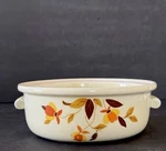 Halls Autumn Leaf Casserole Dish Uv Glaze Mary Dunbar Ivory Gold Gilt Handled. Fixed Price $19.99.