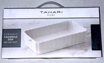 Tahari Home White Ceramic Casserole Dish Baking Stoneware 10.5" #21TC010WH Nib. Fixed Price $21.95.