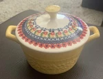 Pioneer Woman Dazzling Dahlias Mini Casserole Dish With Lid Stoneware Yellow. Fixed Price $12.95.