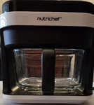 Nutrichef 5.5QT Air Fryer NCAF539TW Glass Basket 1200W Black White. Fixed Price $54.99.
