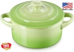 Le Creuset 8 Oz Mini Round Cocotte Palm Stoneware With Lid. Fixed Price $36.99.