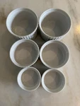 Set Of 6 Crate & Barrel Ribbed White Ramekins Porcelain Various Sizes, Brand New. Fixed Price $20.00.