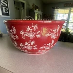 Temp-tations Floral Lace Round Ceramic Bowl 3.75 Qt Red/white Oven Safe M/w. Fixed Price $35.67.
