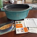Le Creuset Caribbean Blue Cast Iron 28 Oval Dutch Oven W/ Grill Pan Lid. Fixed Price $169.15.