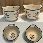 2 Temptations By Tara Old World Pattern Blue 14-OZ Bowls Handles. Fixed Price $24.00.