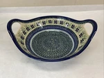 Blue Rose Polish Pottery Large Bowl With Handles From Zaklady Boleslawiec 13.75. Fixed Price $129.00.
