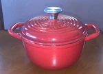 Segretto Cookware Enameled Cast Iron Small Dutch Oven Pot With Lid Red 1.7 Quart. Fixed Price $20.00.