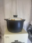 Lotus Blue 5 Quart Fox Cartoon Pattern Ceramic Round Black Dish Casserole Pan. Fixed Price $29.25.