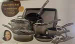 Rachael Ray Grey Non Stick 14 Piece Cookware Pot Pan Set Accessories Hard Enamel. Fixed Price $169.99.