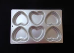 Wilton #508-1104 Six Heart Shaped Molds Cake Pan Size Is: 12" 8" 1" Tall. Fixed Price $9.95.