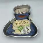 Wilton Cookie Monster Cake Pan Happy Birthday 1982 Muppets Inc. Fixed Price $25.99.