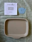 Pampered Chef Stoneware Small Bar Pan #1211 8" X 9". Fixed Price $40.00.