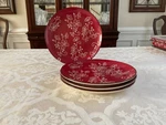 Temptations By Tara Cranberry Floral Lace Dinner Plates 4 Pcs.. Fixed Price $29.99.