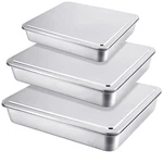 Tioncy Set Stainless Steel Cake Pan With Lid 13/11/9 Inch Rectangle Sheet B.... Fixed Price $62.84.