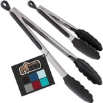 Gorilla Grip Stainless Steel Heat Resistant Kitchen Tongs For Cooking Set Of .... Fixed Price $26.39.