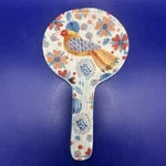 Anthropologie Annevieve Stoneware Spoon Rest Bird Flowers Folklore Whimsy 7.25. Fixed Price $10.49.