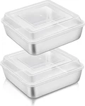 6 Inch Square Cake Pan With Lid, Stainless Steel Baking Lasagna Brownie. Fixed Price $27.99.
