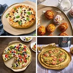 Pampered Chef Pizza Round Baking W/ Handles Stoneware 100251 Usa. Fixed Price $50.00.
