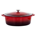 Megachef 7 Qts Oval Enameled Cast Iron Casserole In Red. Fixed Price $72.35.