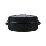 Granite Ware 19-INCH Covered Oval Roaster Speckled Black. Fixed Price $54.99.