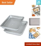 Professional Grade Mini Sheet Baking Pans - Durable And Nonstick Set 2. Fixed Price $56.99.